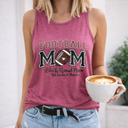 Football Mom Like Normal Mom but Louder and Prouder Women's Color Cotton Tank Top in Red