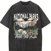 National Parks Not Profits Vintage Washed T-Shirt in Black