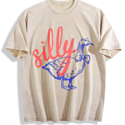 Retro Thick Vintage Washed T-Shirt in Beige