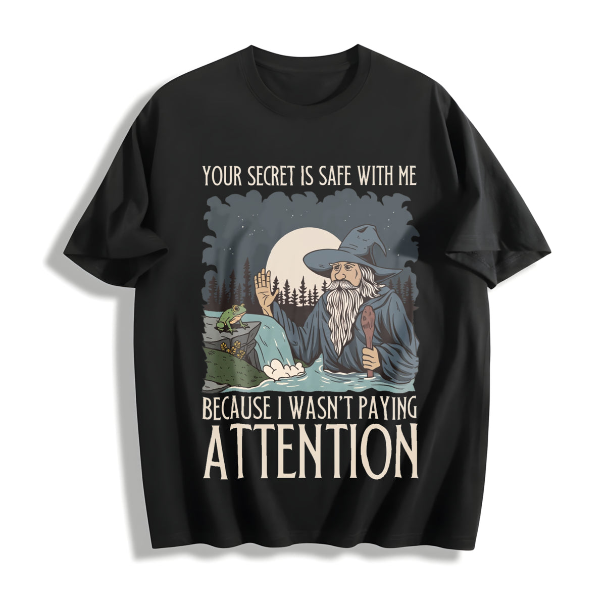 Your Secret Is Safe with Me Cotton T-Shirt in Black