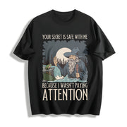 Your Secret Is Safe with Me Cotton T-Shirt in Black