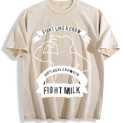 Fight Milk Stretch Vintage Washed T-Shirt in Beige