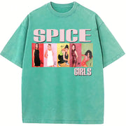 Spice Girls Photo Block Spice Tour 90s vintage washed oversized T-shirt in Blue