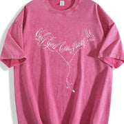 Christian : Bold Jesus Distressed vintage washed oversized T-shirt in Red