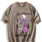 Dry Bones Come to Life Christian Vintage Washed T-Shirt in Brown