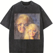 Two Blonde Glam Dolls Vintage Washed T-Shirt in Black