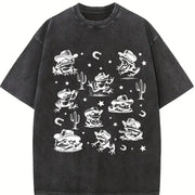 Cowboy Frogs Western Cowboy Vintage Washed T-Shirt in Black