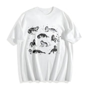 Coastal 90s Seals Ocean Animal Cotton T-Shirt in White