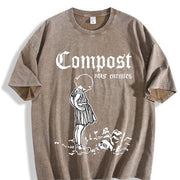 Compost Your Enemies Vintage Washed T-Shirt in Brown