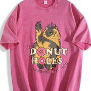 Donut Holes Fan Club Vintage Washed T-Shirt in Red