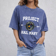 Project Hail Mary vintage washed oversized T-shirt in Blue