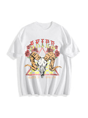 Aries Zodiac Ram Cotton T-Shirt in White