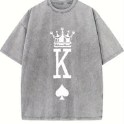 1 Pcs Heavy Adorable Vintage Washed T-Shirt in Gray