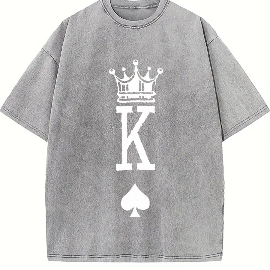 1 Pcs Heavy Adorable Vintage Washed T-Shirt in Gray