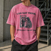 I Do Not Think Raccoon Vintage Washed T-Shirt in Red