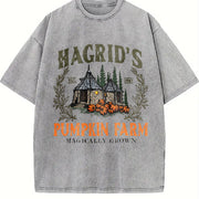 Hagrid's Pumpkin Patch Vintage Washed T-Shirt in Gray