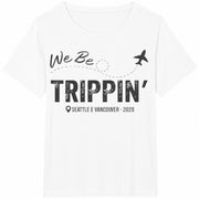 We Be Trippin Custom Location Cotton T-Shirt in White