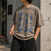 Space Racoons Raccoon Vintage Washed T-Shirt in Brown
