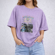 Kiss All The Time Disco Occasionally vintage washed oversized T-shirt in Purple