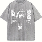 Method for Man Retro Rapper for & Boys Vintage Washed T-Shirt in Gray