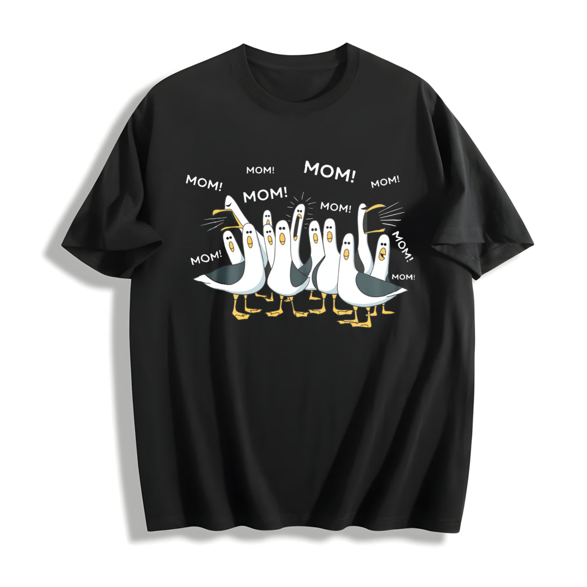Mom Mom Mom Cotton T-Shirt in Black