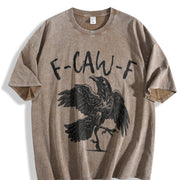 F-Caw-F Raven vintage washed oversized T-shirt in Brown