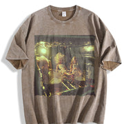 Surreal Band Portrait Vintage Washed T-Shirt in Brown