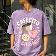 Latina Mexican Baked Concha Pastry Conchas Vintage Washed T-Shirt in Purple