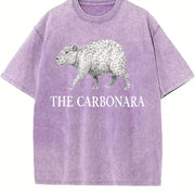The Carbonara Cappybara 90s Vintage Washed T-Shirt in Purple