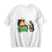This Little Light of Mine I'm Gonna Let It Shine Raccoon Cotton T-Shirt in White