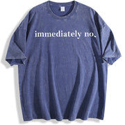 Immediately No Humor Trendy vintage washed oversized T-shirt in Blue