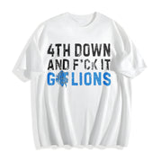 🏈 Go Lions! Touch Down Cotton T-Shirt in White