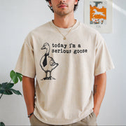 Serious Goose Meme Vintage Washed T-Shirt in Beige