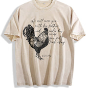 Retro Religious 90s Vintage Washed T-Shirt in Beige