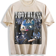 Toothless Dragon Vintage Washed T-Shirt in Beige