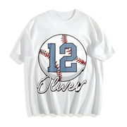 Pls Note Custom Baseball Cotton T-Shirt in White