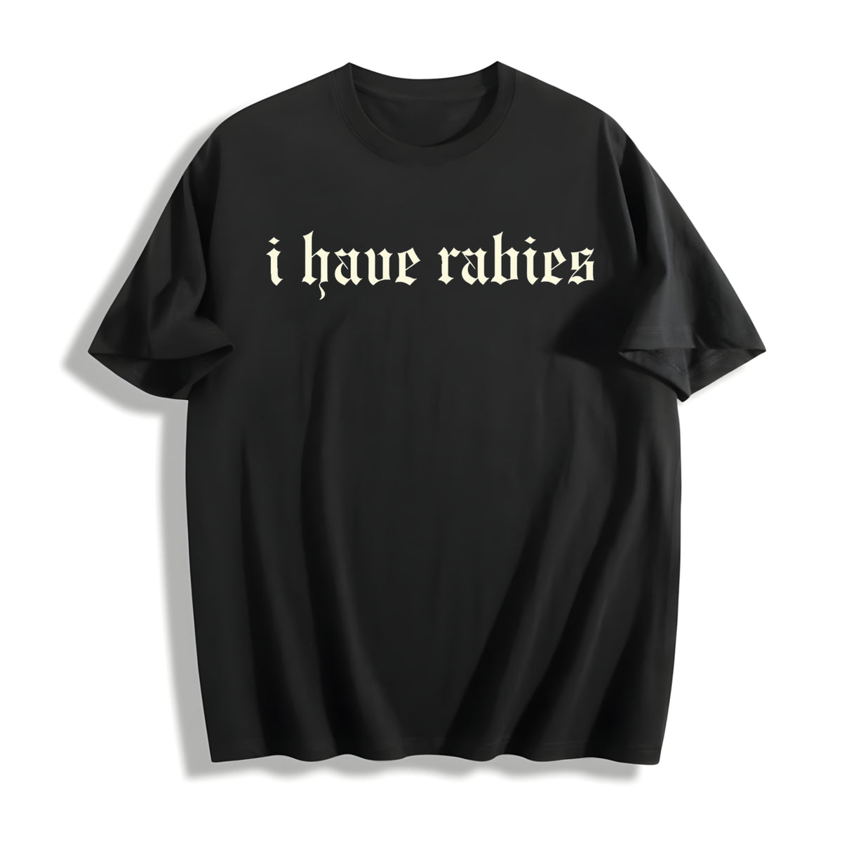I Have Rabies Unhinged Cotton T-Shirt in Black