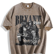 Hip Hop Gold Chains Money Vintage Washed T-Shirt in Brown