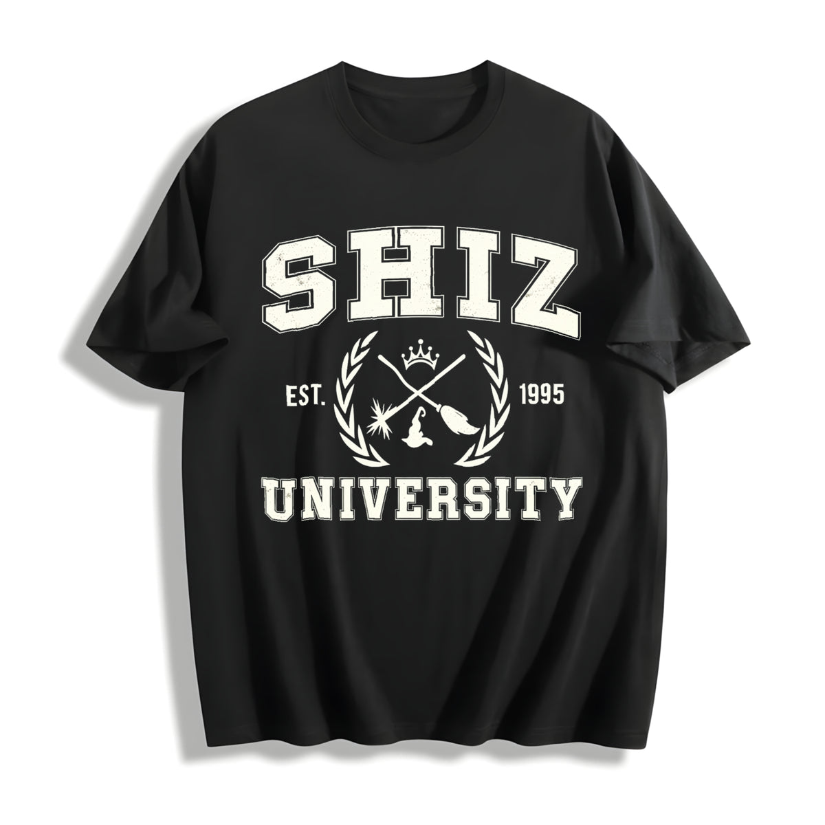 Wicked Shiz University Cotton T-Shirt in Black