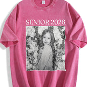 Personalised Senior 2026 Vintage Washed T-Shirt in Red