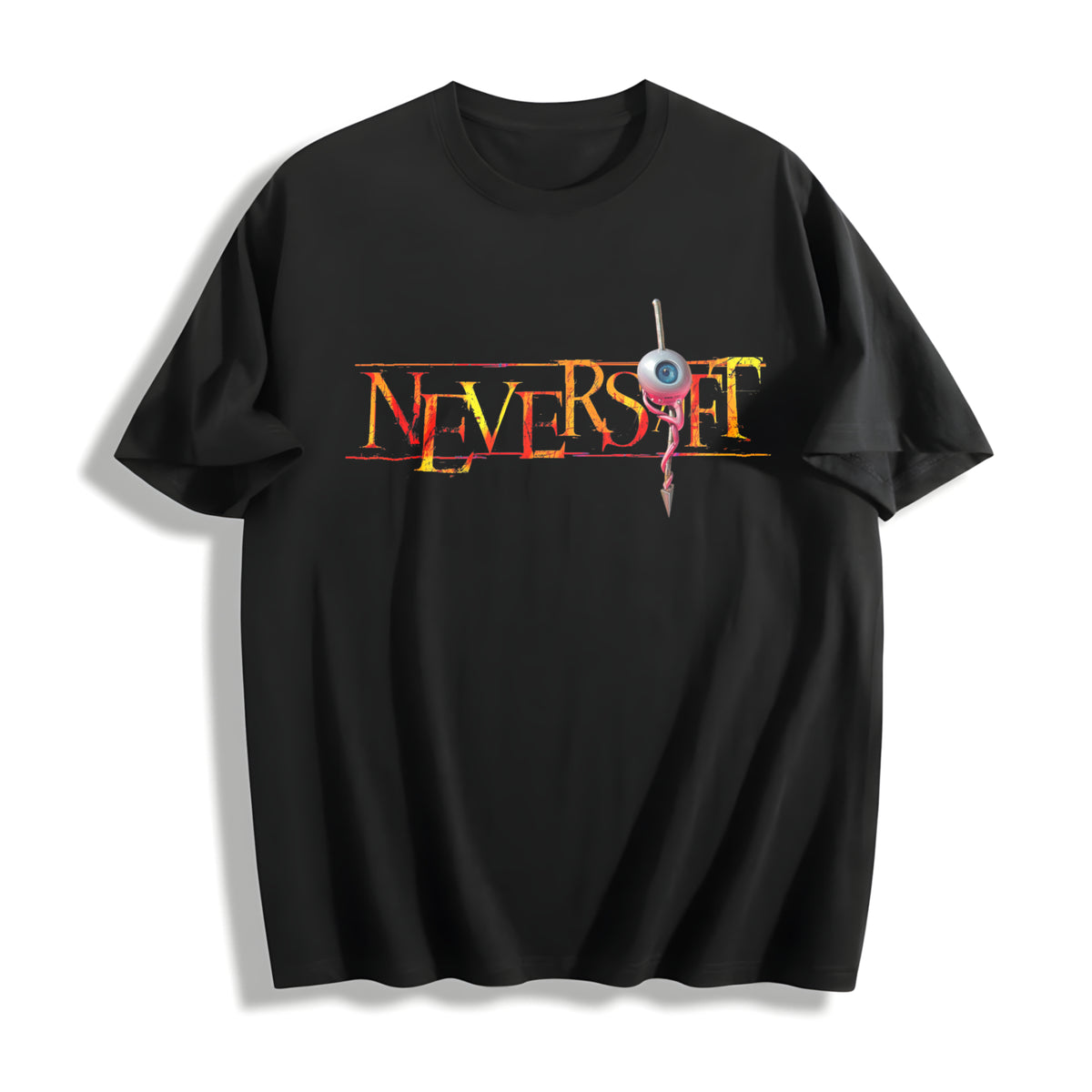 2000s 'Neversoft' BLACK PROMO Cotton T-Shirt in Black