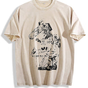 Chainsaw Man Denji Vintage Washed T-Shirt in Beige