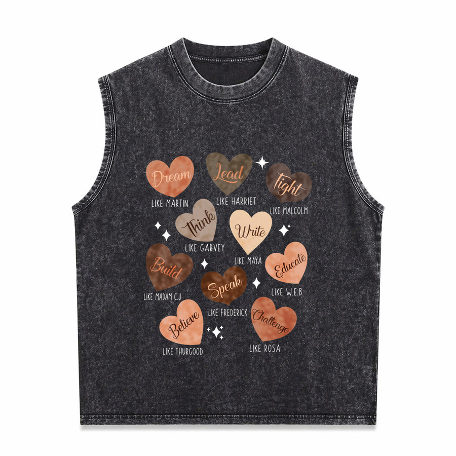 Celebrating Black History -Adults Vintage Washed Tank Top in Black