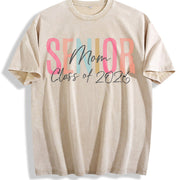 Senior Class of 2026 Family Vintage Washed T-Shirt in Beige