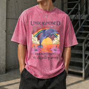 Undiagnosed Dolphin Vintage Washed T-Shirt in Red