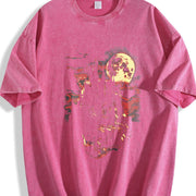Medieval Dark Fantasy Castle Vintage Washed T-Shirt in Red