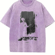 Olive Green Loose Ideal Vintage Washed T-Shirt in Purple