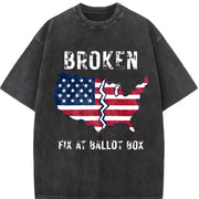 America Is Broken Fix at Ballot Vintage Washed T-Shirt in Black