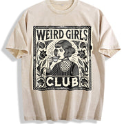 Weird Girls Club Vintage Washed T-Shirt in Beige
