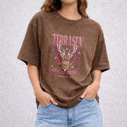Terrasen Acotar vintage washed oversized T-shirt in Brown